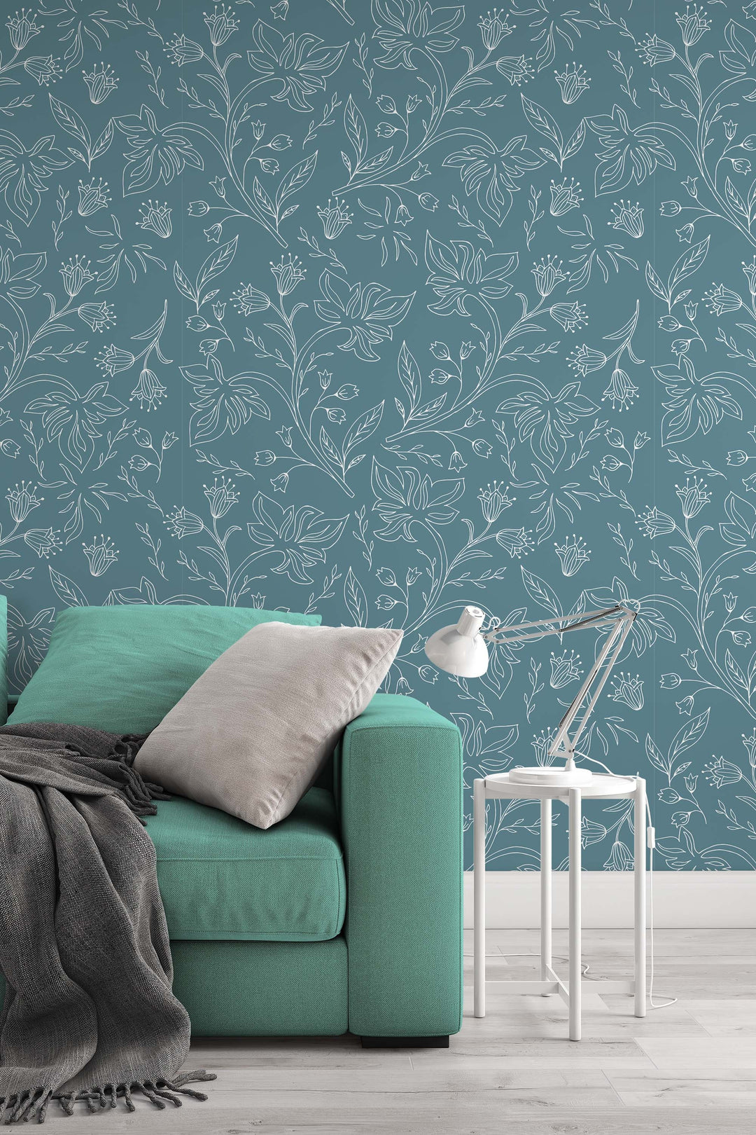 Floral pattern, herbs and flowers in the garden - Peel & Stick Wallpaper - Removable Self Adhesive and Traditional wallpaper #533100 /1040