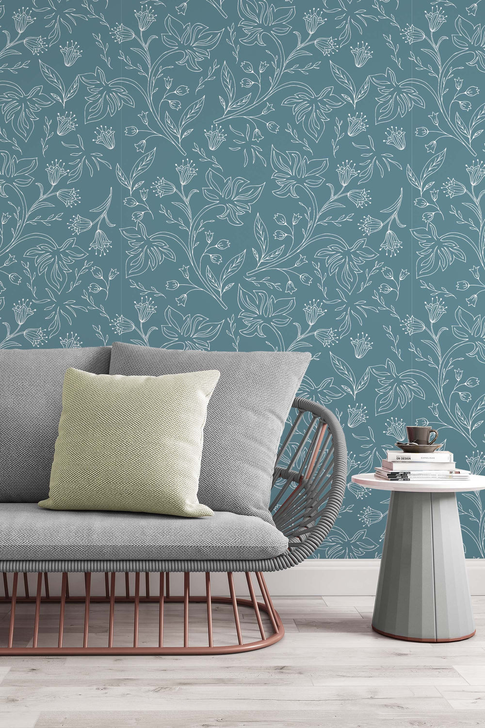 Floral pattern, herbs and flowers in the garden - Peel & Stick Wallpaper - Removable Self Adhesive and Traditional wallpaper #533100 /1040