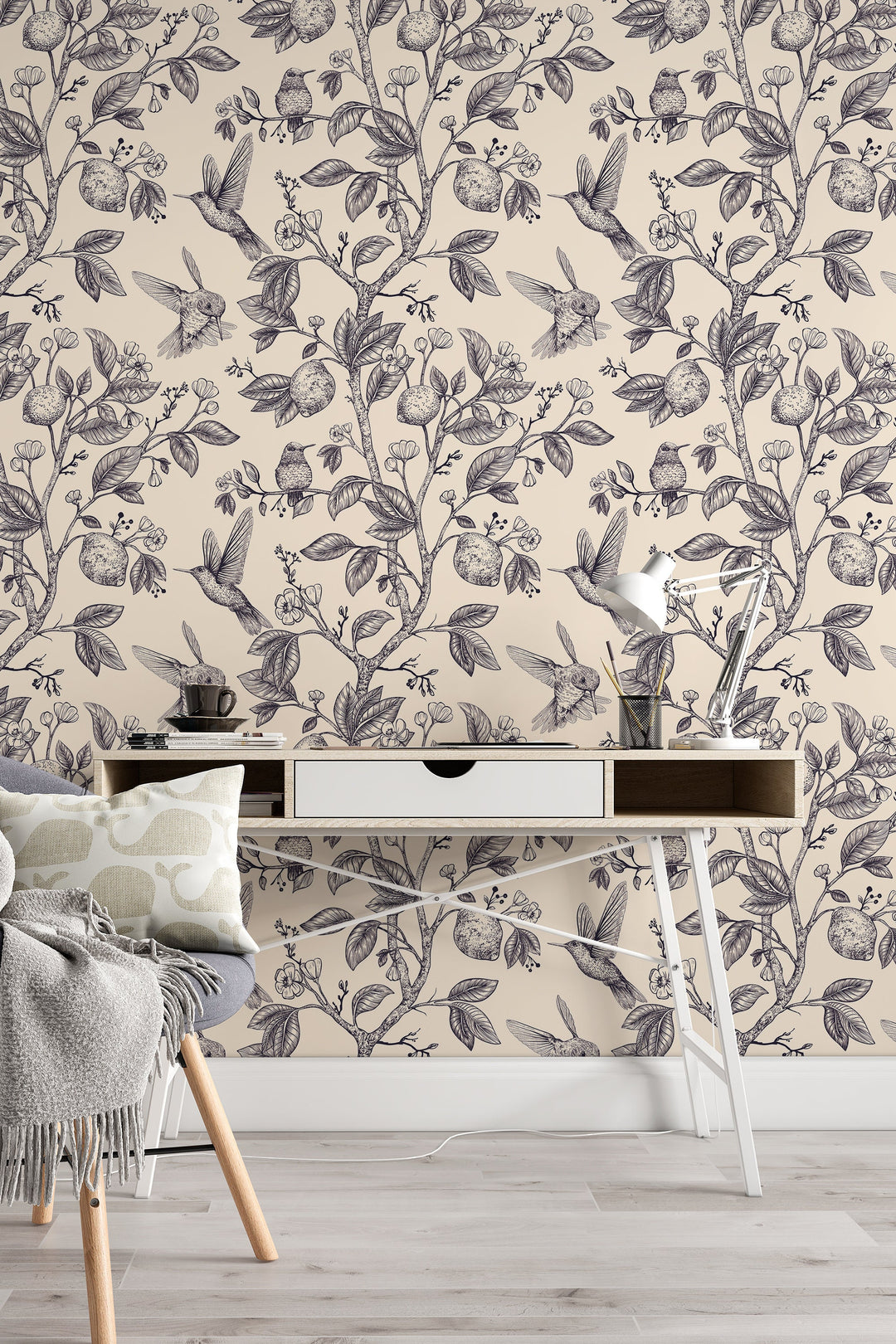 Hummingbirds in the forest - Peel & Stick Wallpaper - Removable Self Adhesive and Traditional wallpaper #53133 /1040