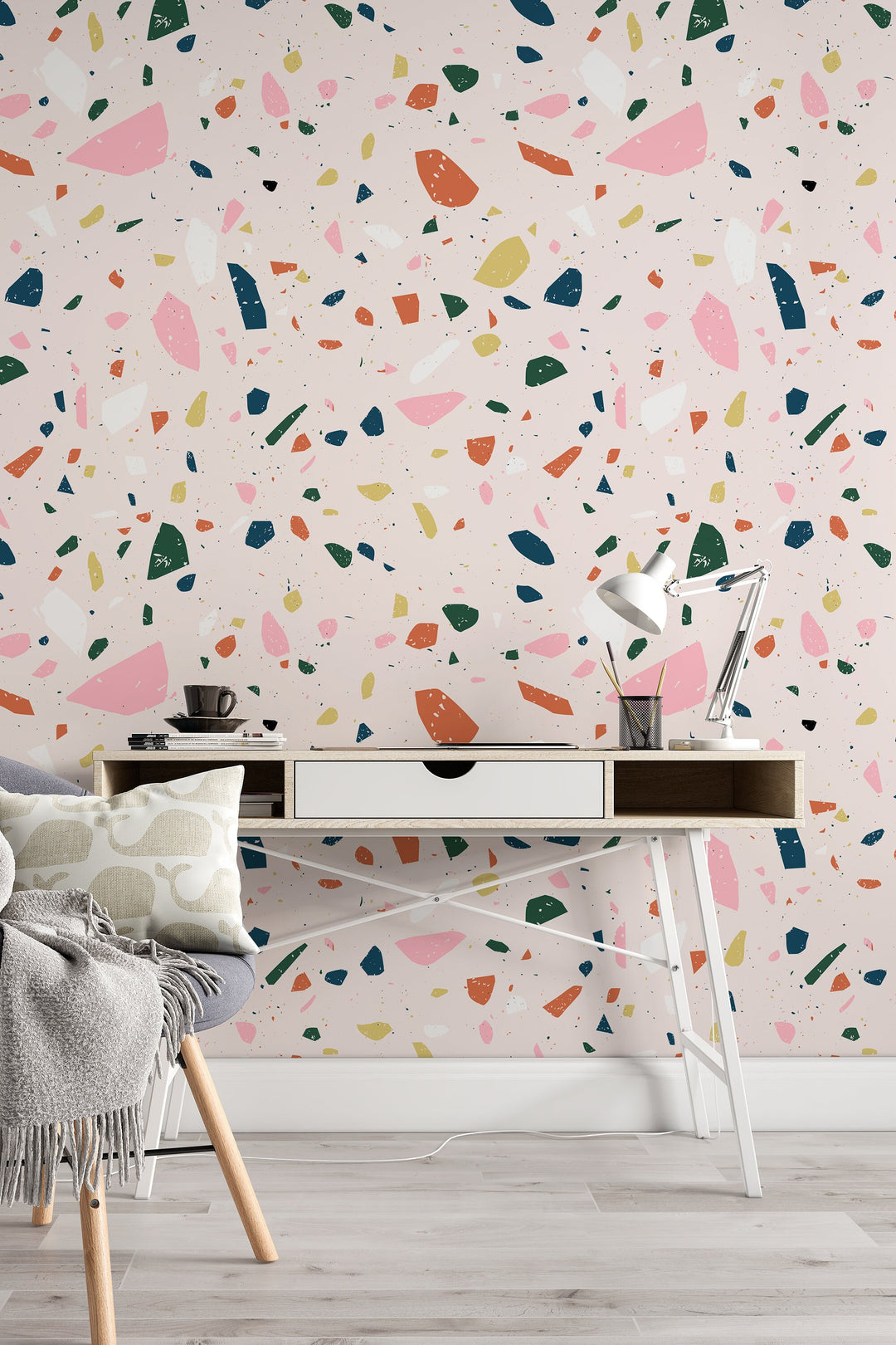 Pink Terrazzo Wallpaper peel and stick