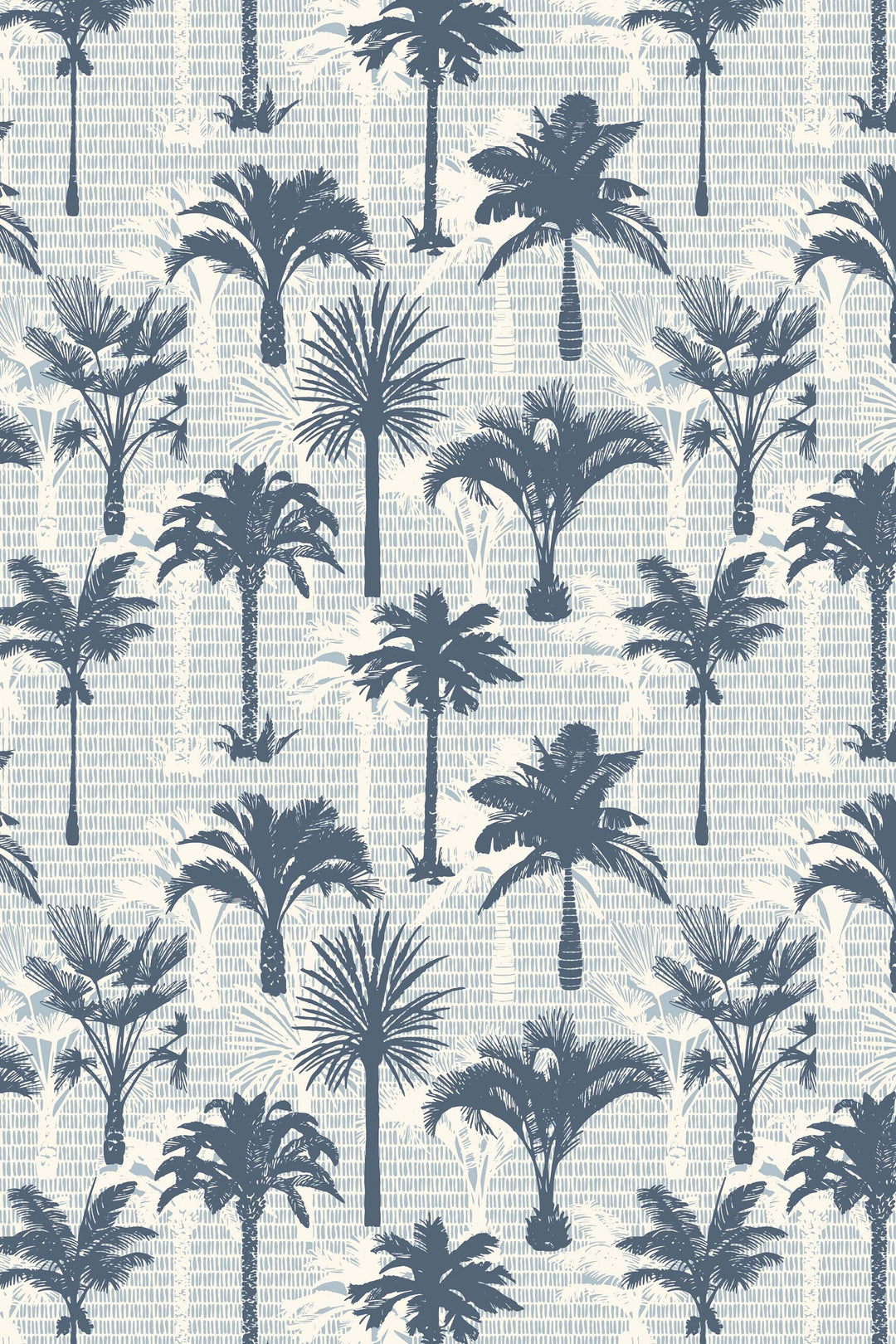 Palm trees, blue wallpaper - Peel and Stick Removable Self Adhesive wallpaper #3298 /1040