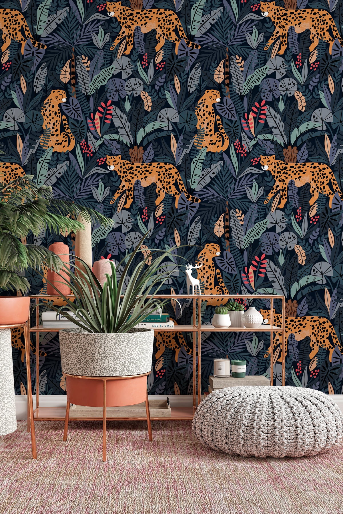 Augustus Jungle Cheetah Wallpaper - 21 Inch Sample - Lelands Wallpaper