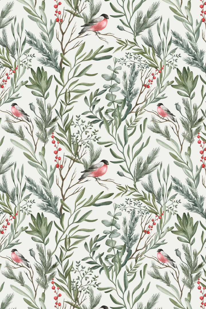 Removable Wallpaper, California Wallpaper, Temporary Wallpaper, Peel and Stick Wallpaper,  Birds on the branch, birds design #53312 /1040