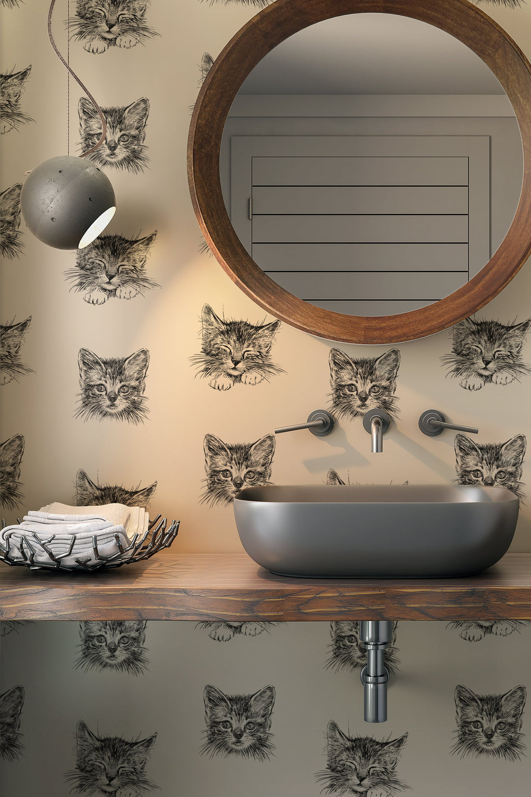 animal bathroom wallpaper