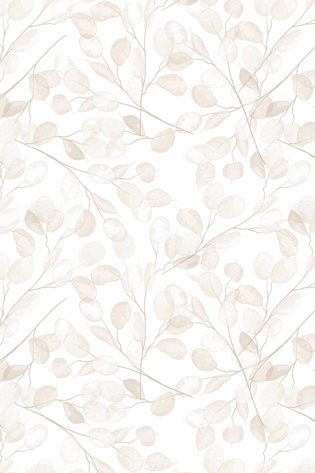 Boho leaves on branches - Peel & Stick Wallpaper