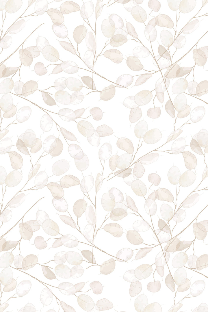 Boho leaves on branches - Peel & Stick Wallpaper