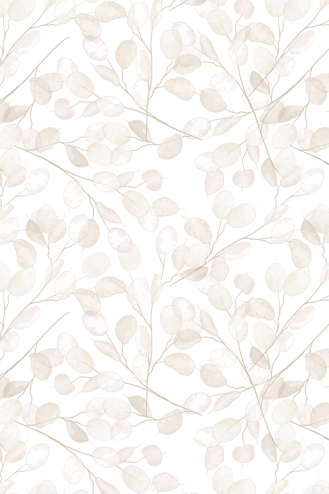 Boho leaves on branches  - Peel & Stick Wallpaper - Removable Self Adhesive Wallpaper design #3321