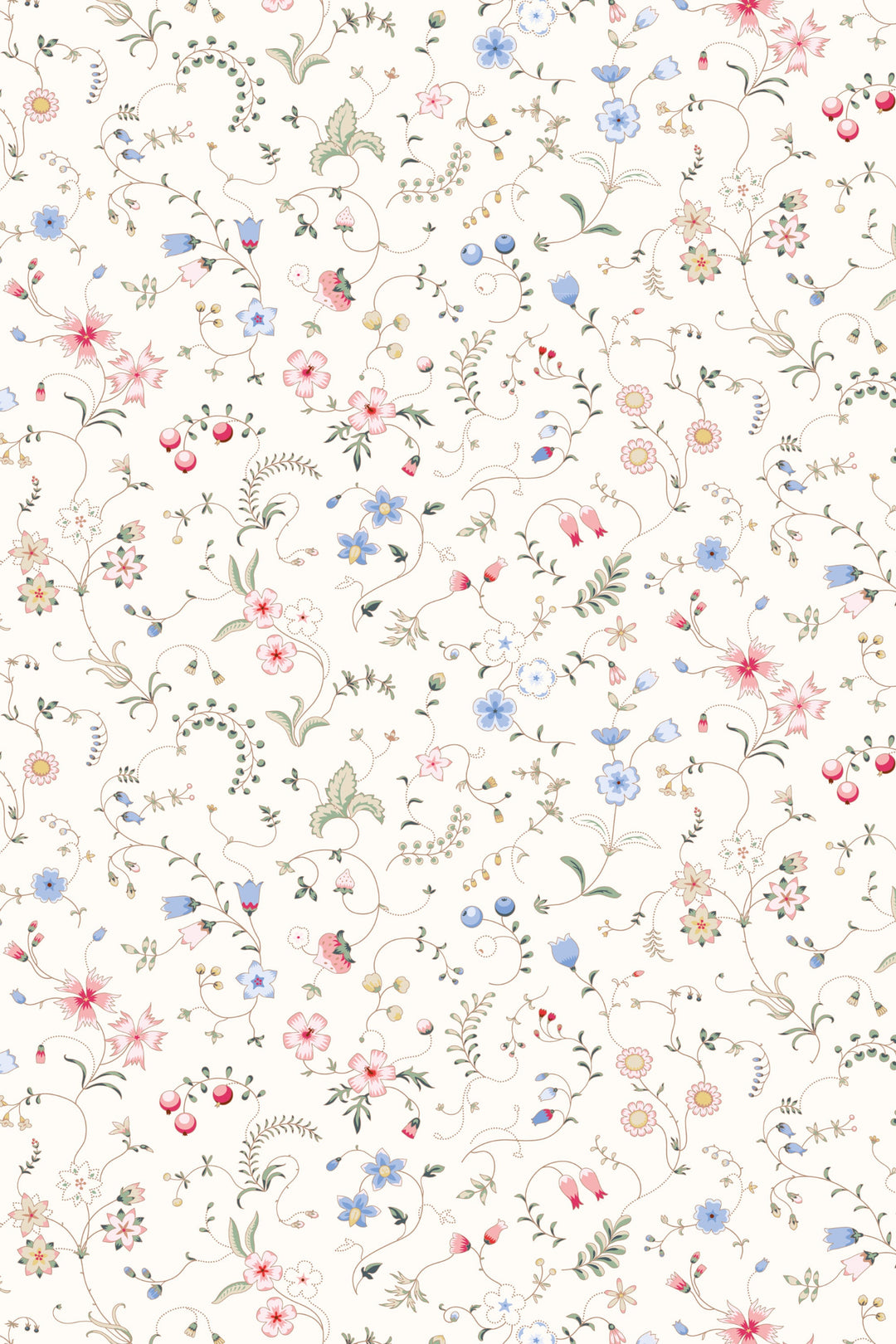 Small multicolor flowers Peel and Stick wallpaper wall