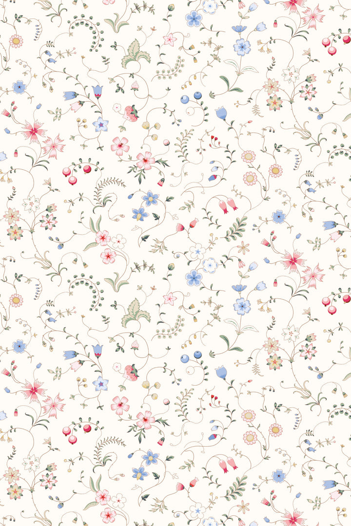 Small multicolor flowers Peel and Stick wallpaper wall