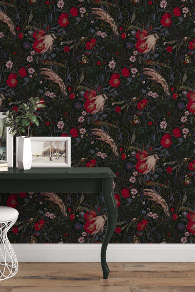 EXCLUSIVE wallpaper Pattern, mystical flowers - Peel and stick and traditional wallpaper - #53310 /1040