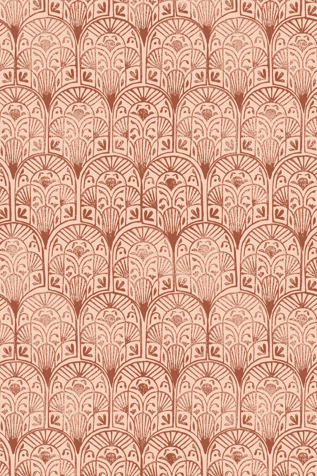 Boho Design, Red Stamps, Abstract and Art Deco Removable wallpaper - #53225