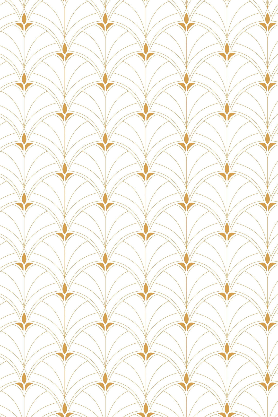 Art Deco tulip on white background Self Adhesive Traditional and Peel and Stick Wallpaper #3316