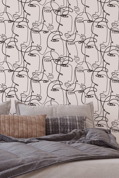 Faces. Traditional and Peel and Stick Wallpaper #3330