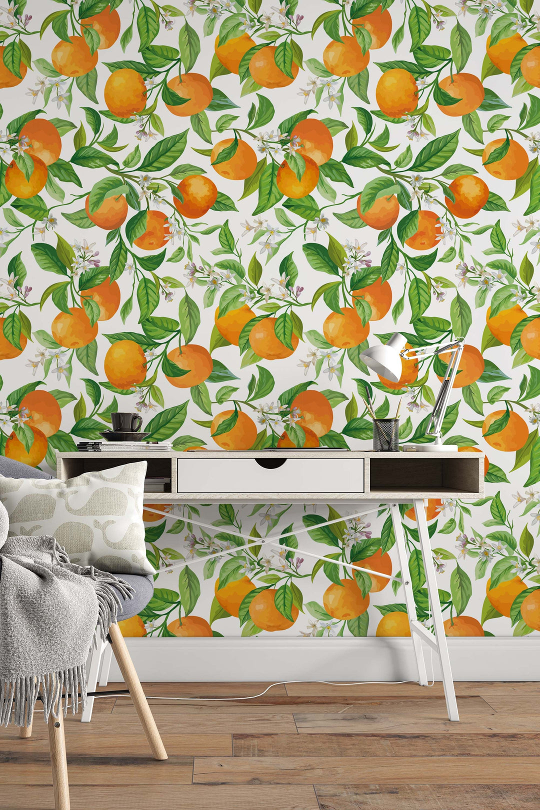 Summer orchard renter friendly peel and stick wallpaper #53314 /