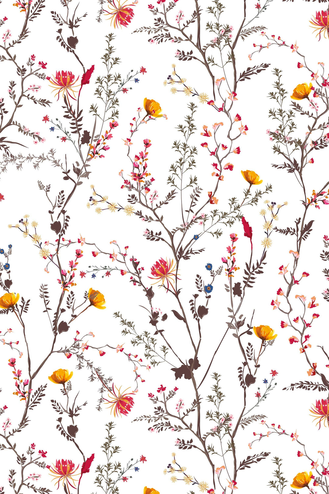 Herbs and Flowers Peel and Stick Wallpaper - Removable Self Adhesive and Traditional wallpaper #53318 /1040