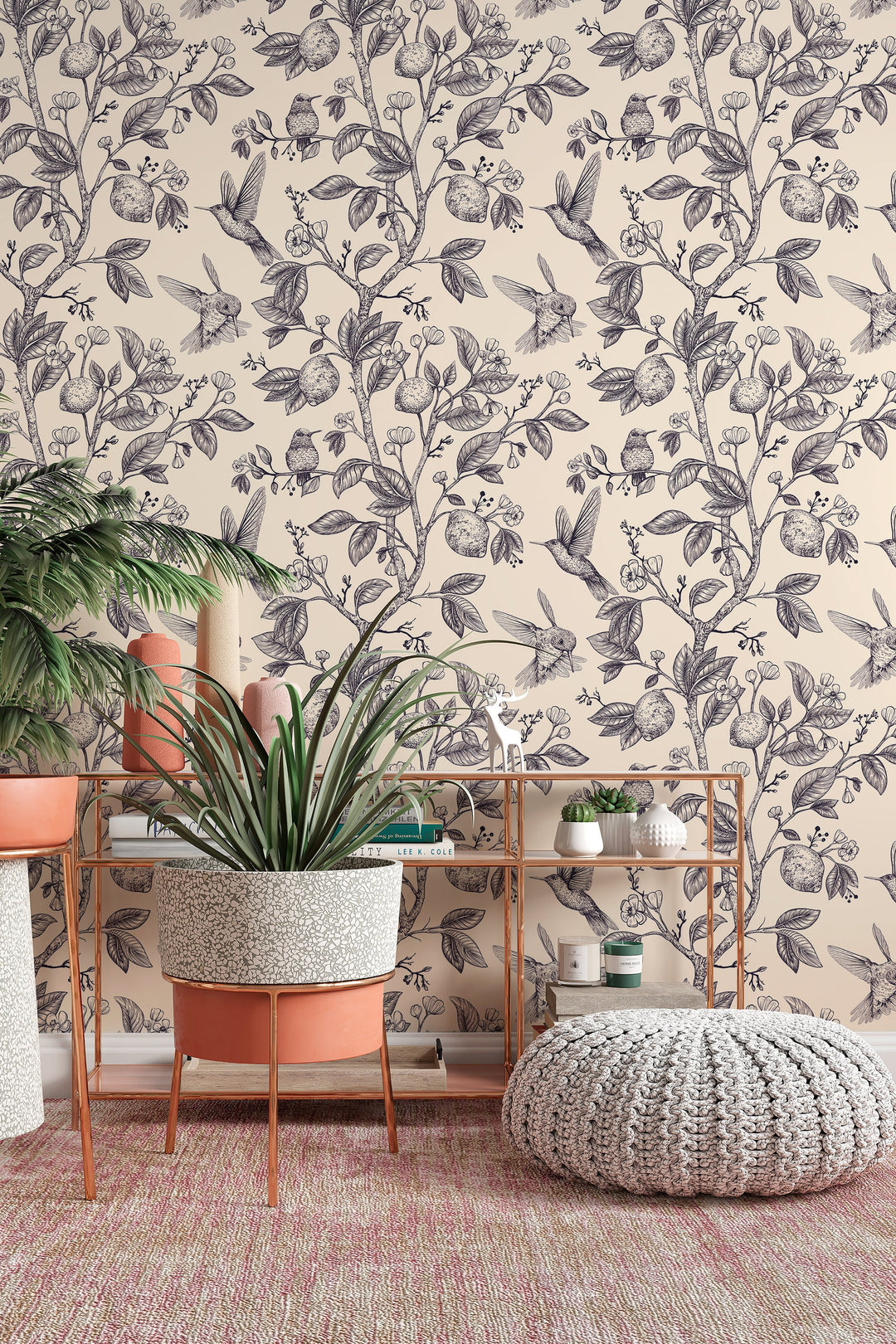 Hummingbirds in the forest - Peel & Stick Wallpaper - Removable Self Adhesive and Traditional wallpaper #53133 /1040