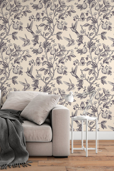 Hummingbirds in the forest - Peel & Stick Wallpaper - Removable Self Adhesive and Traditional wallpaper #53133 /1040