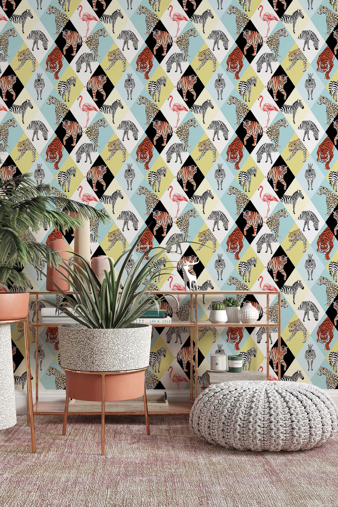 tropical art deco wallpaper