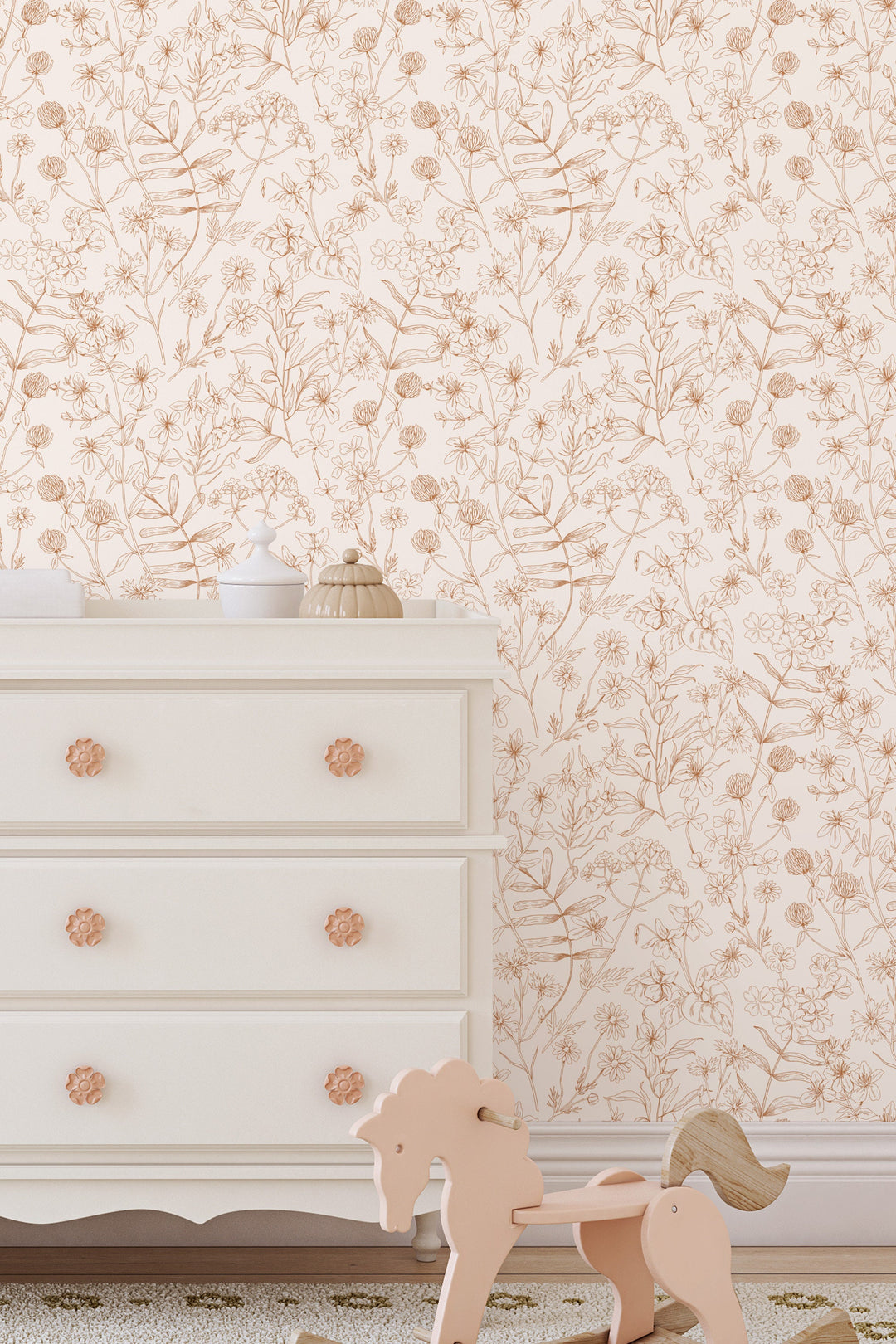 Boho herbs, minimalistic,  hand draw - Peel and stick wallpaper, Removable , traditional wallpaper - #53335 /1040