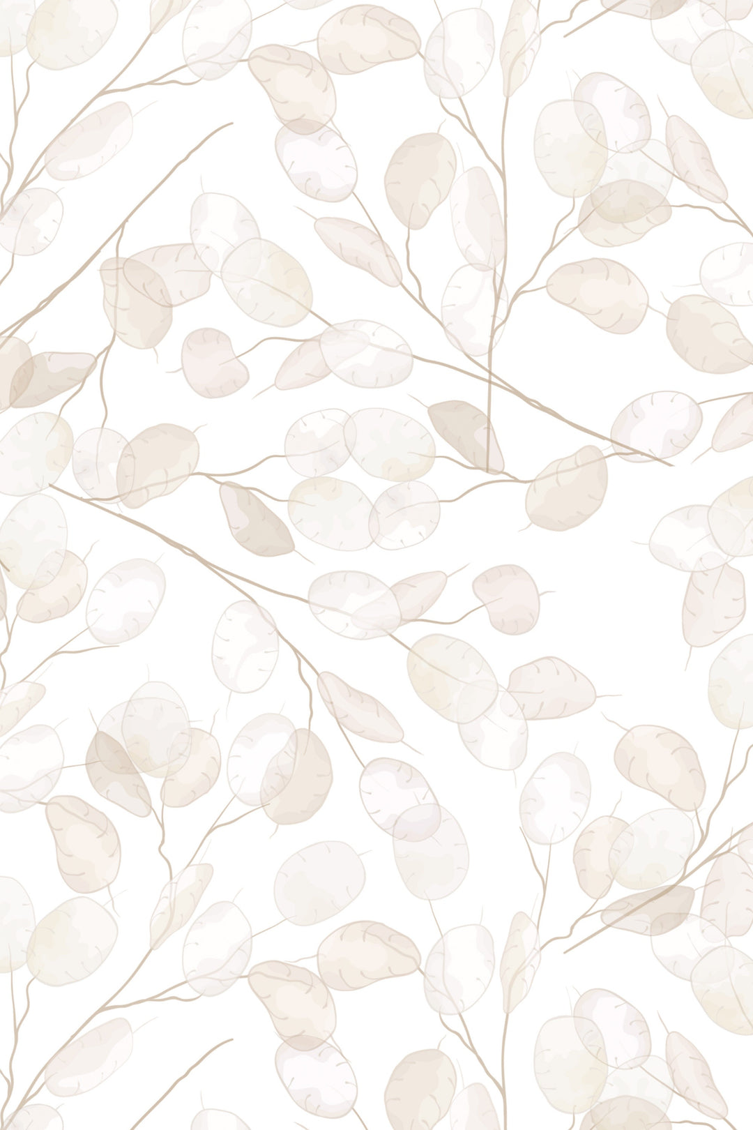 Boho leaves on branches - Peel & Stick Wallpaper