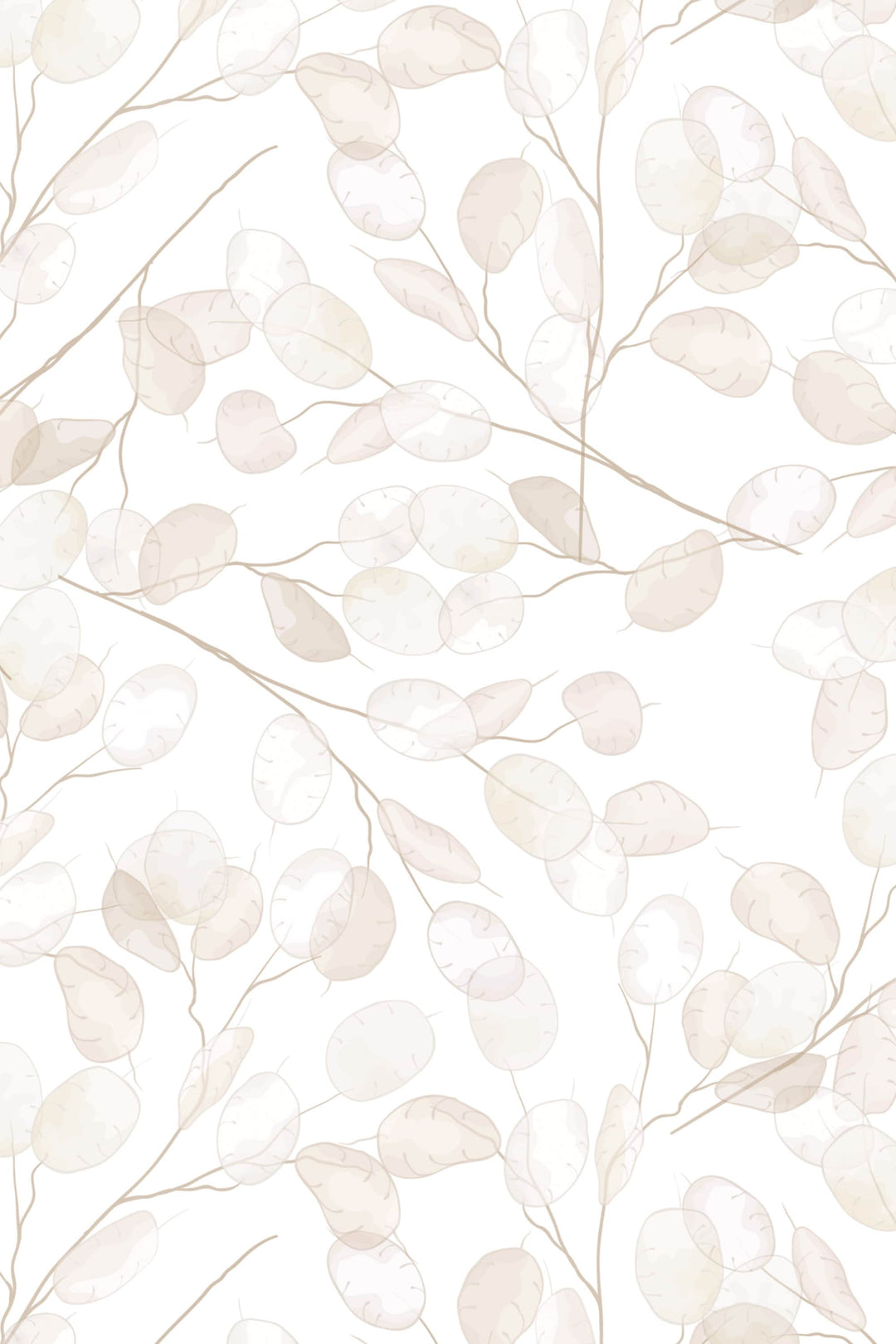 Boho leaves on branches  - Peel & Stick Wallpaper - Removable Self Adhesive Wallpaper design #3321