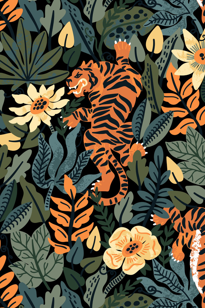 Tiger in the Woods Wallcovering 3095