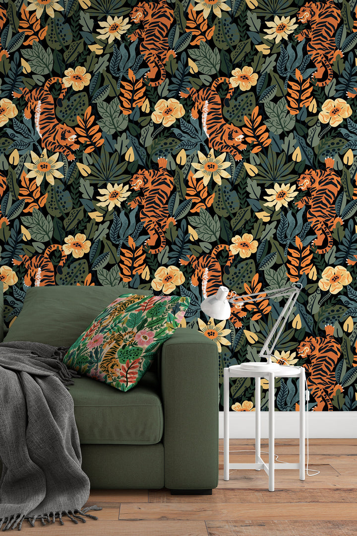 Tiger in the Woods Wallcovering 3095