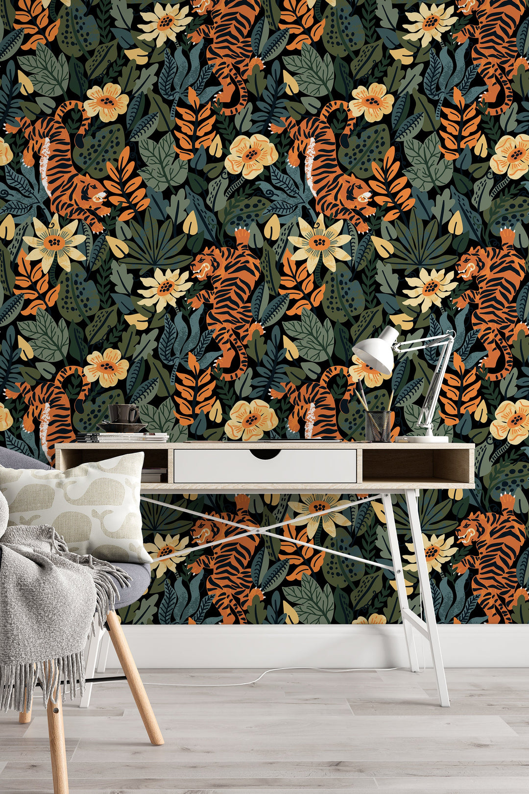 Tiger in the Woods Wallcovering 3095