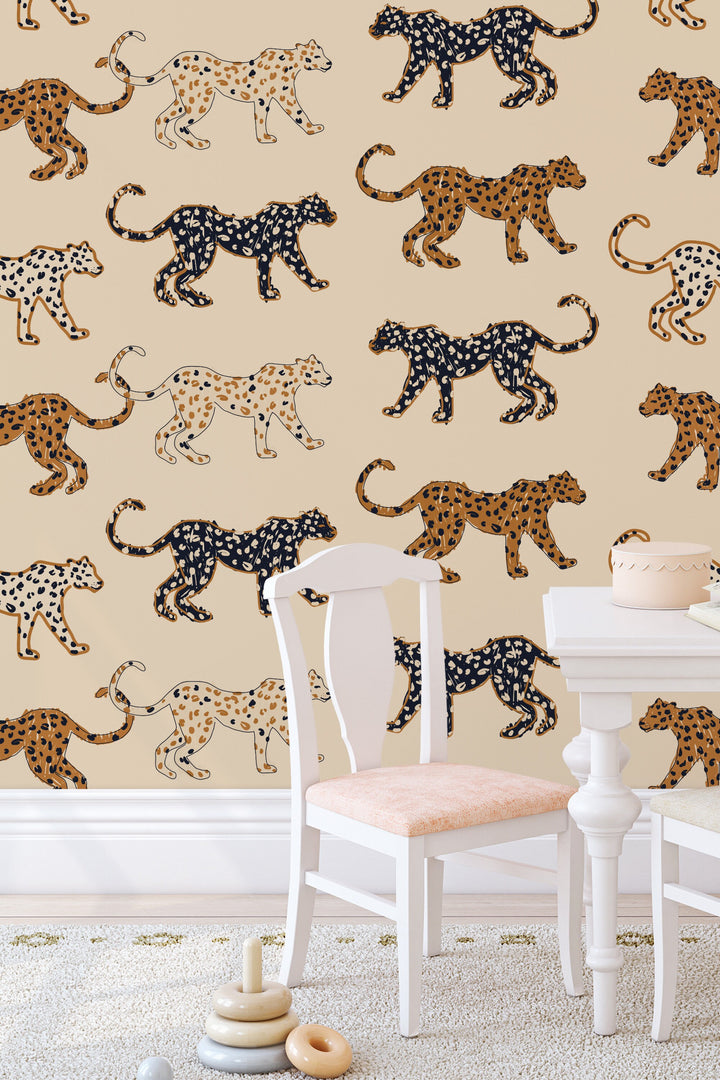 peel and stick wallpaper cheetah