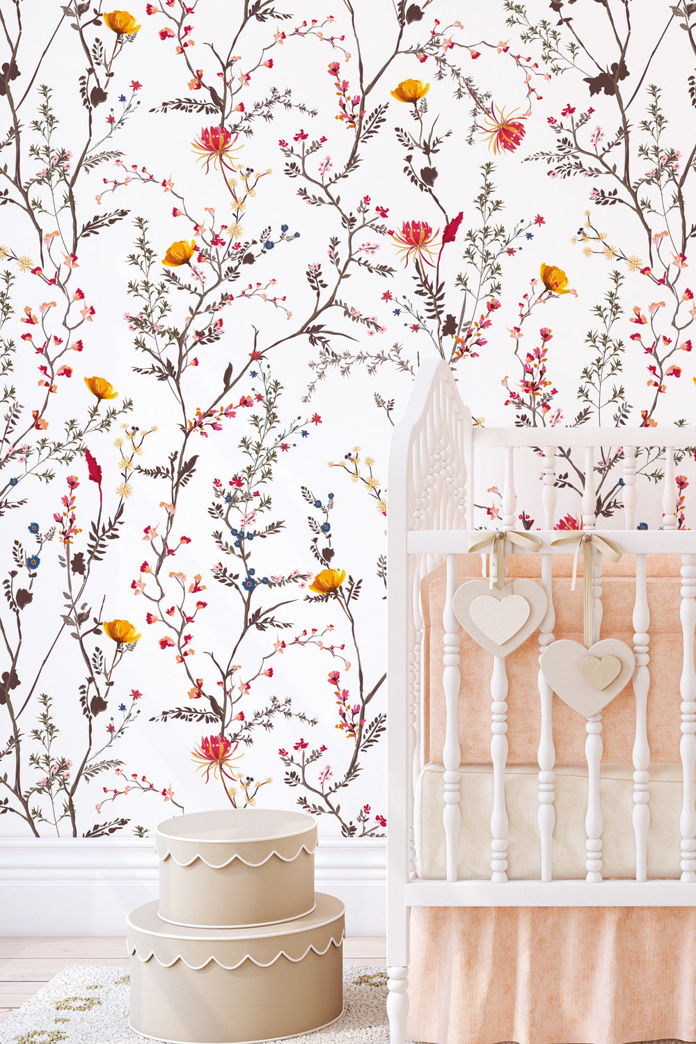 Herbs and Flowers Peel and Stick Wallpaper - Removable Self Adhesive and Traditional wallpaper #53318 /1040