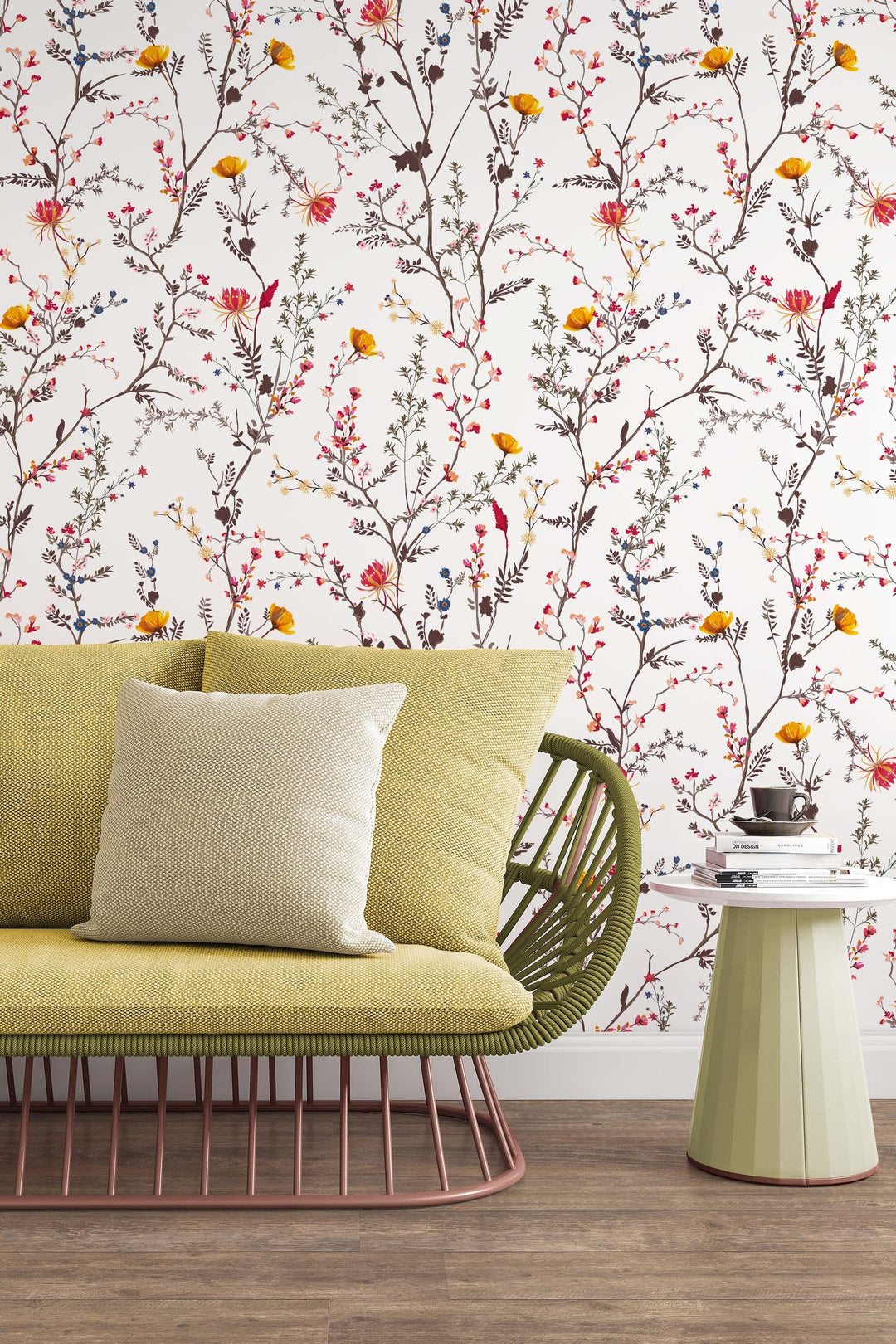 Herbs and Flowers Peel and Stick Wallpaper - Removable Self Adhesive and Traditional wallpaper #53318 /1040