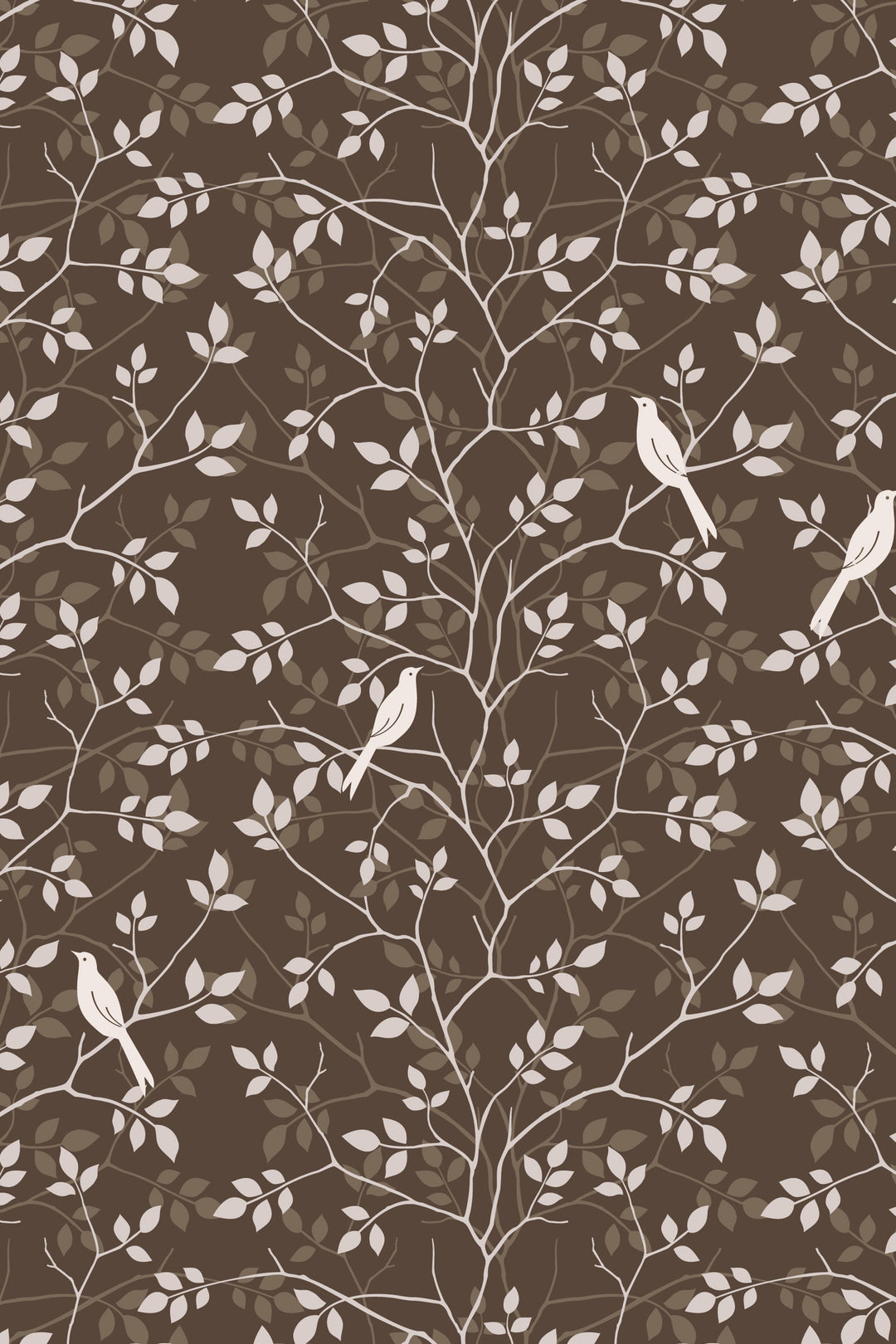 Birds on branches - Removable wallpaper - Vinyl Peel and Stick Wall design#3345