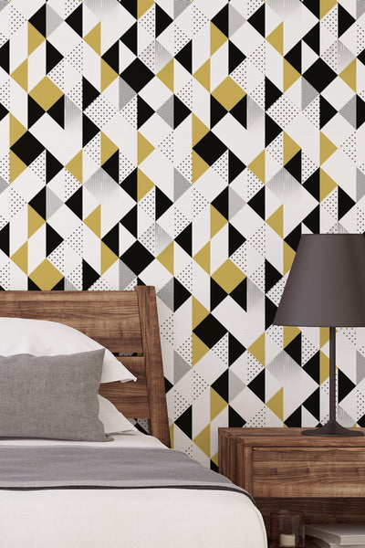 Wallpaper Geometric pattern  - Peel & Stick Wallpaper - Removable Self Adhesive and Traditional wallpaper #3366