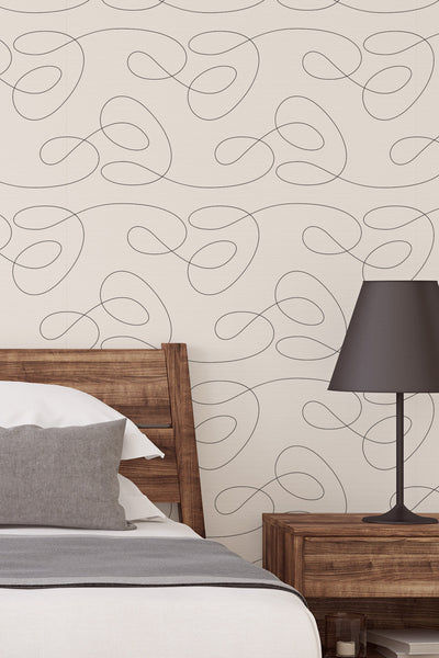 Wallpaper Abstract lines - Peel and stick, Removable , traditional wallpaper #53367 /1040
