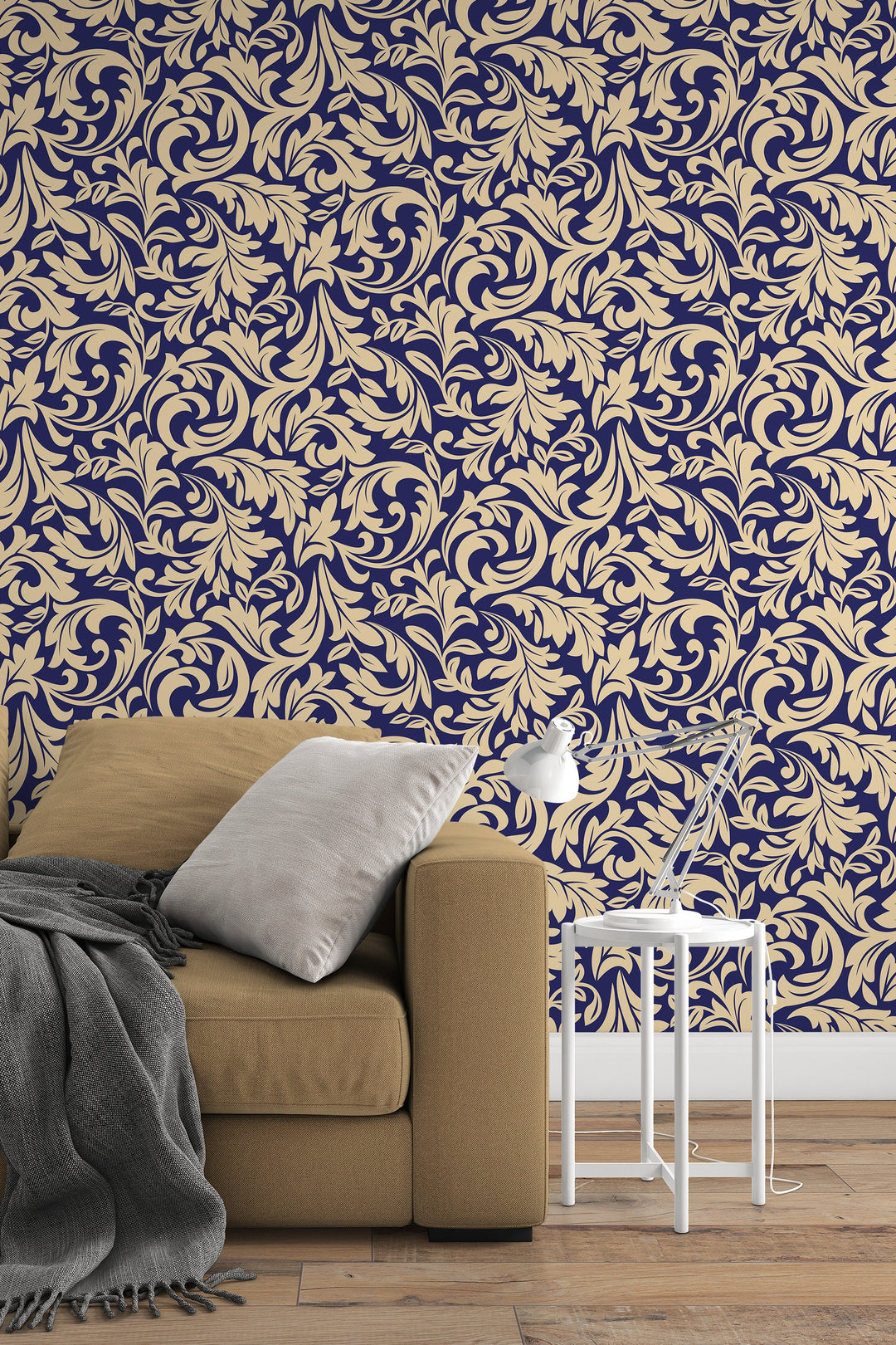 Damask dark background classic design Removable wallpaper 53349 /