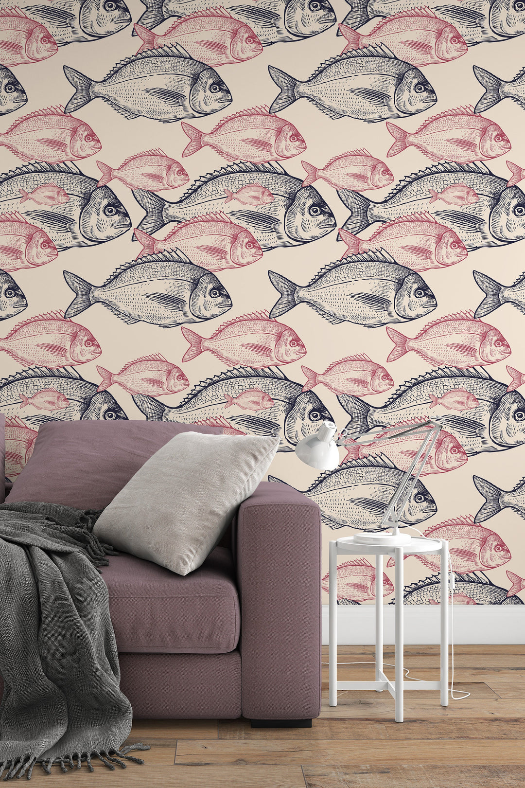 Sea fish - Peel & Stick Marine Wallpaper - Removable Self Adhesive and Traditional wallpaper #53371 /1040