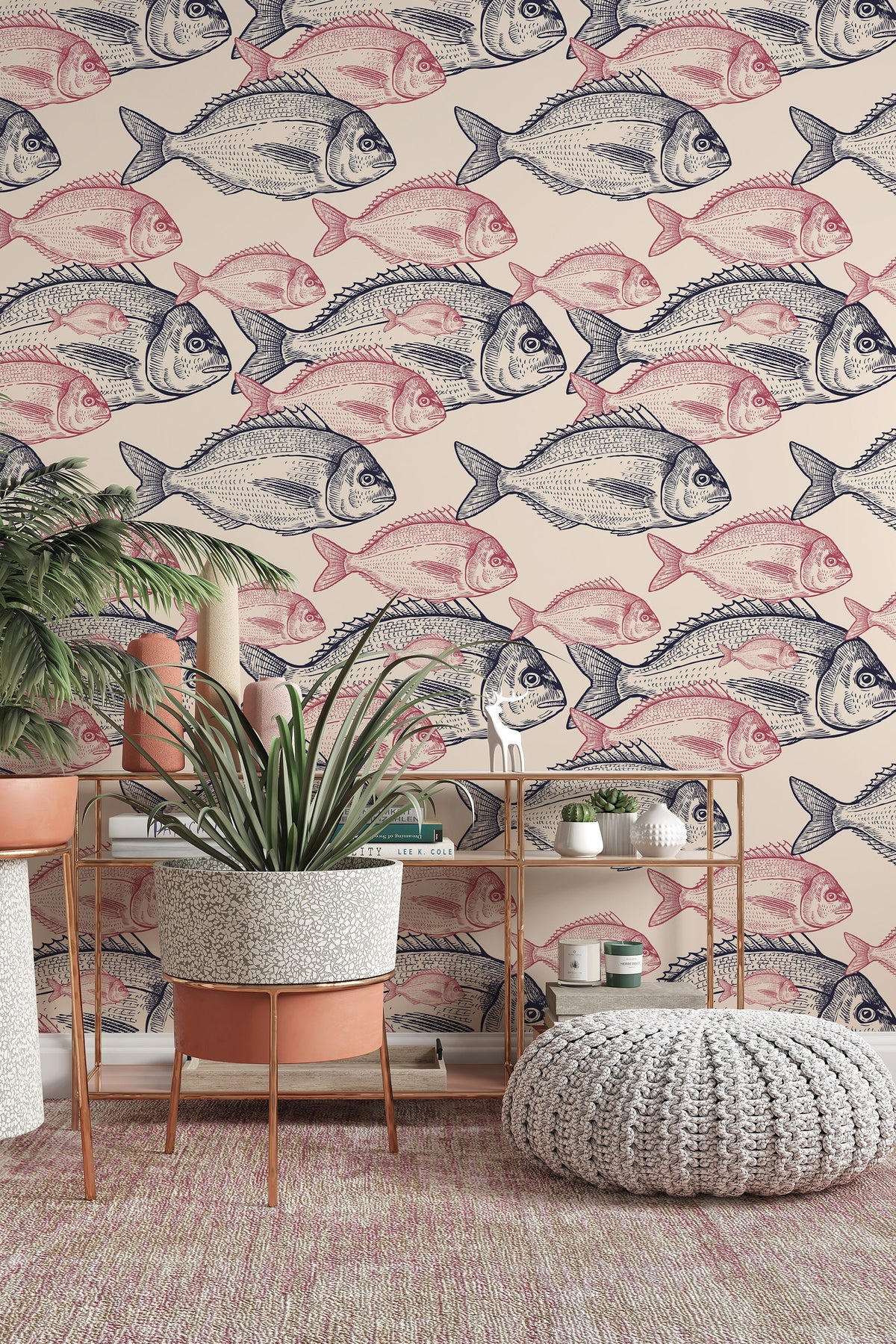RoomMates 2829sq ft Blue Vinyl Fish Selfadhesive Peel and Stick Wallpaper  in the Wallpaper department at Lowescom