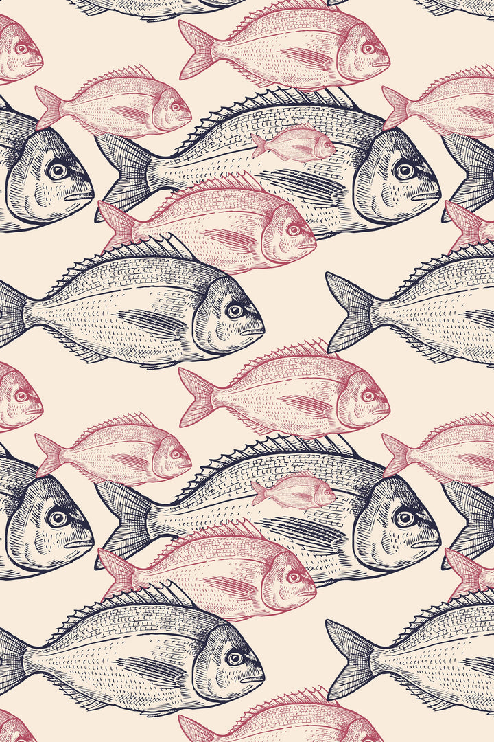 Sea fish - Peel & Stick Marine Wallpaper - Removable Self Adhesive and Traditional wallpaper #53371 /1040