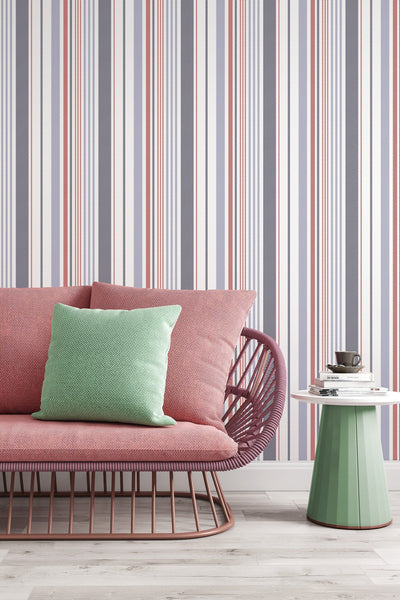 Strips Abstract Peel and Stick Removable Neutral Wallpaper 3358