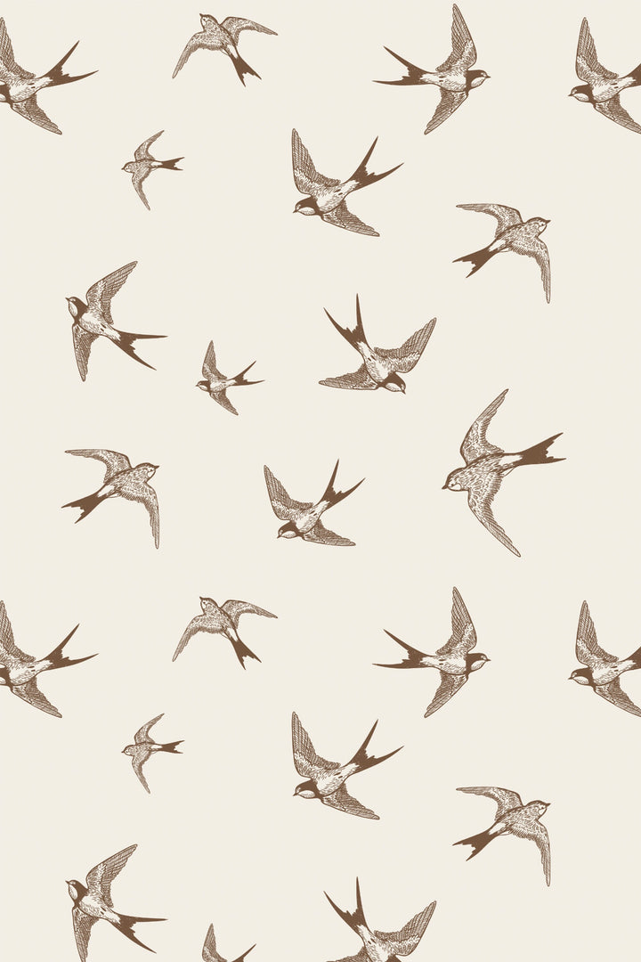 Birds on Beige Peel & Stick Wallpaper and Traditional #53354 /