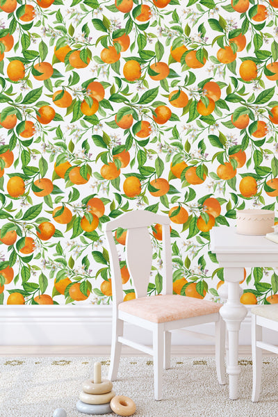 Summer orchard renter friendly peel and stick wallpaper #53314 /