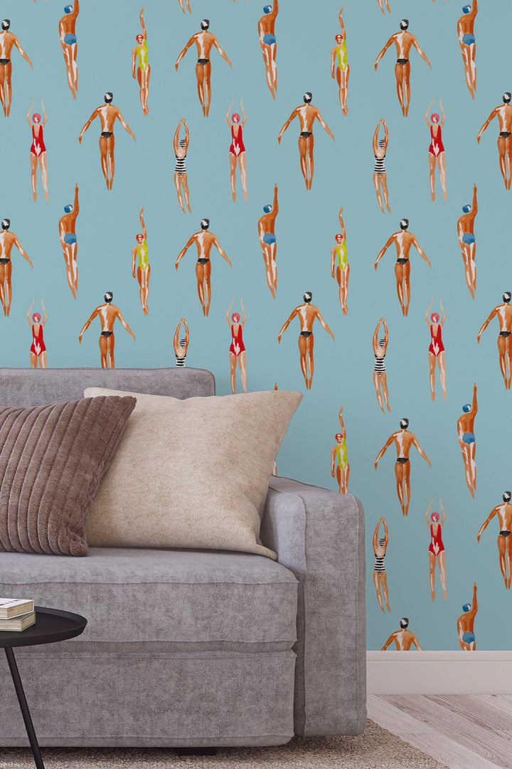 Swimmers Wallpaper for livingroom