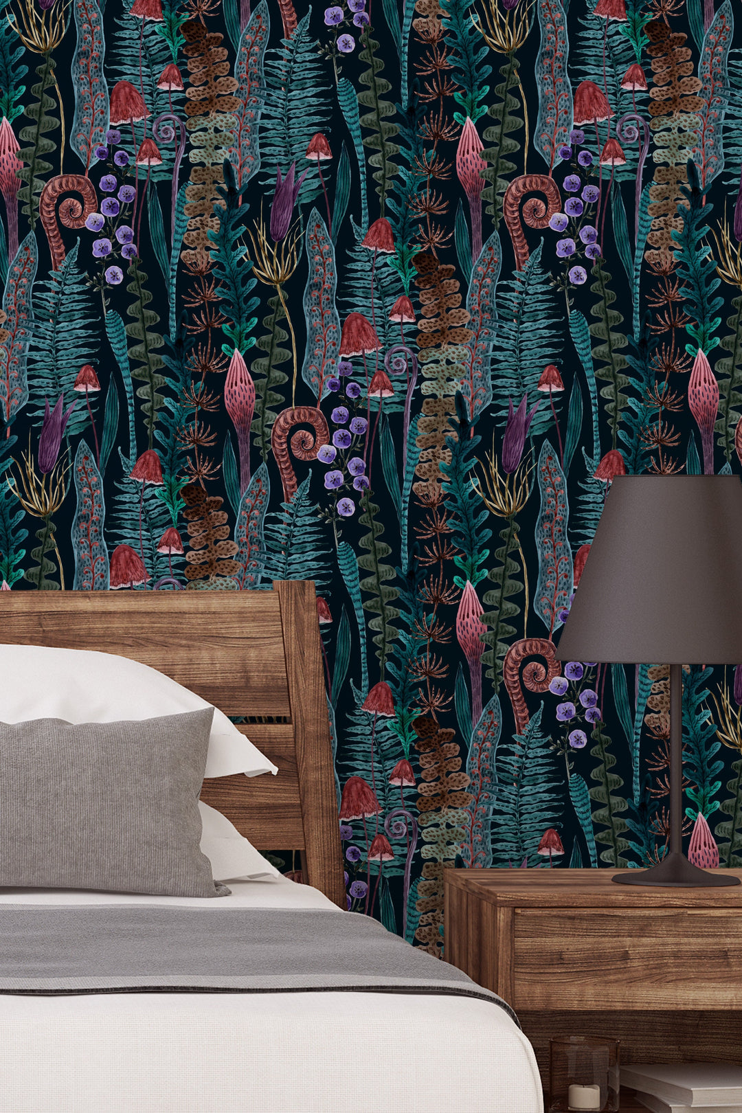 Botanical wallpaper murals Secret garden at night - Peel and stick wallpaper - Traditional wallpaper #3379 /1040