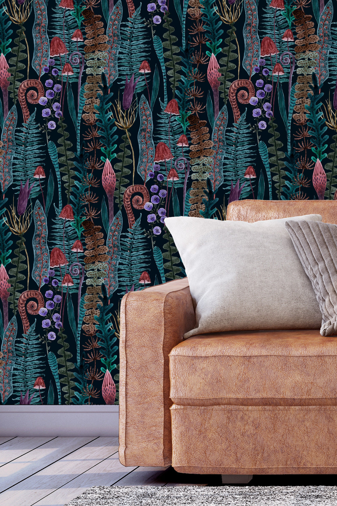 Botanical wallpaper murals Secret garden at night - Peel and stick wallpaper - Traditional wallpaper #3379 /1040