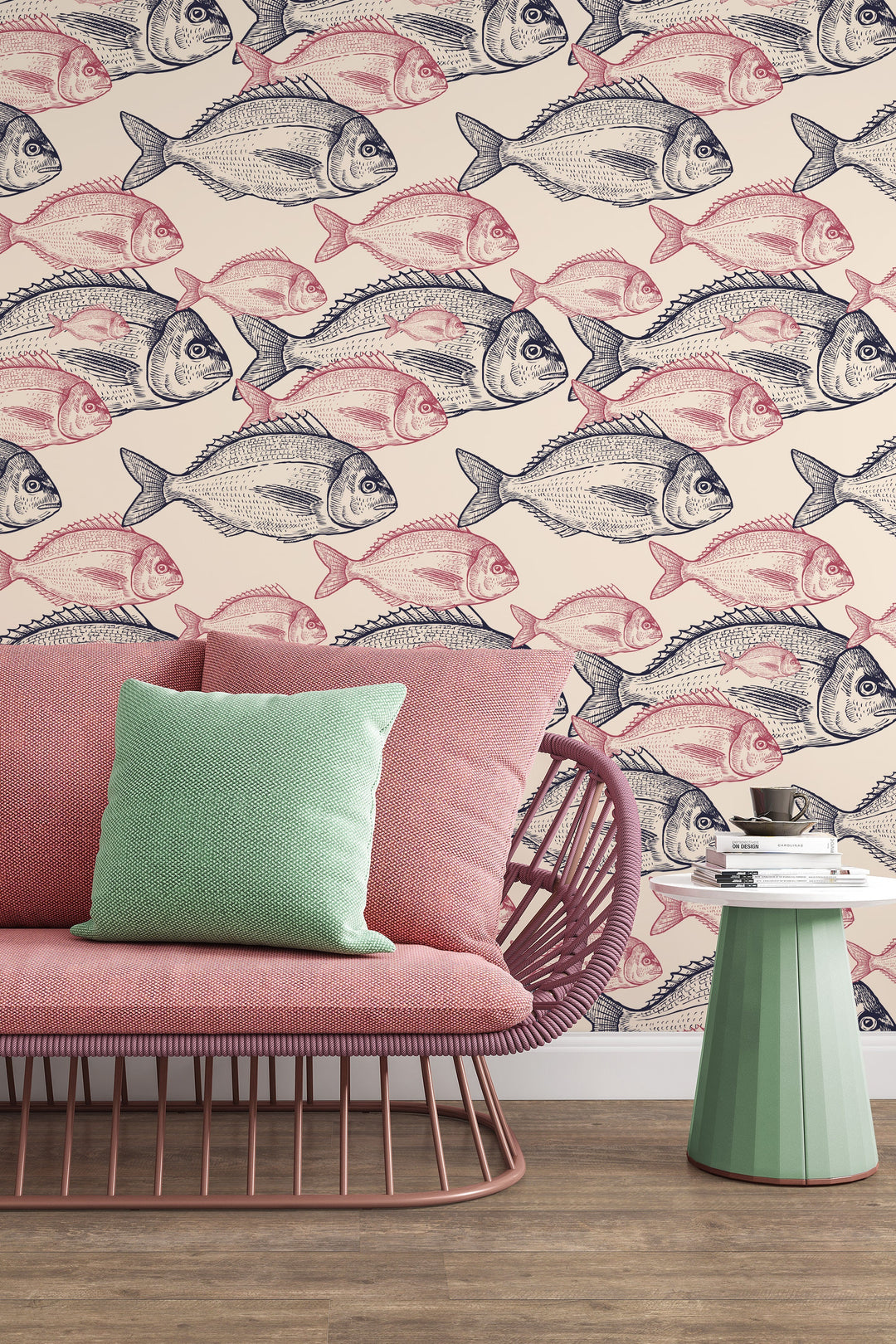 Sea fish - Peel & Stick Marine Wallpaper - Removable Self Adhesive and Traditional wallpaper #53371 /1040