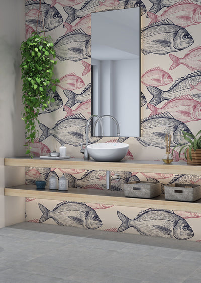 Sea fish - Peel & Stick Marine Wallpaper - Removable Self Adhesive and Traditional wallpaper #53371 /1040