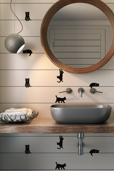Cats play, abstract design, animals wallpaper  - Peel and stick wallpaper, Removable , traditional wallpaper - #53315 /1040
