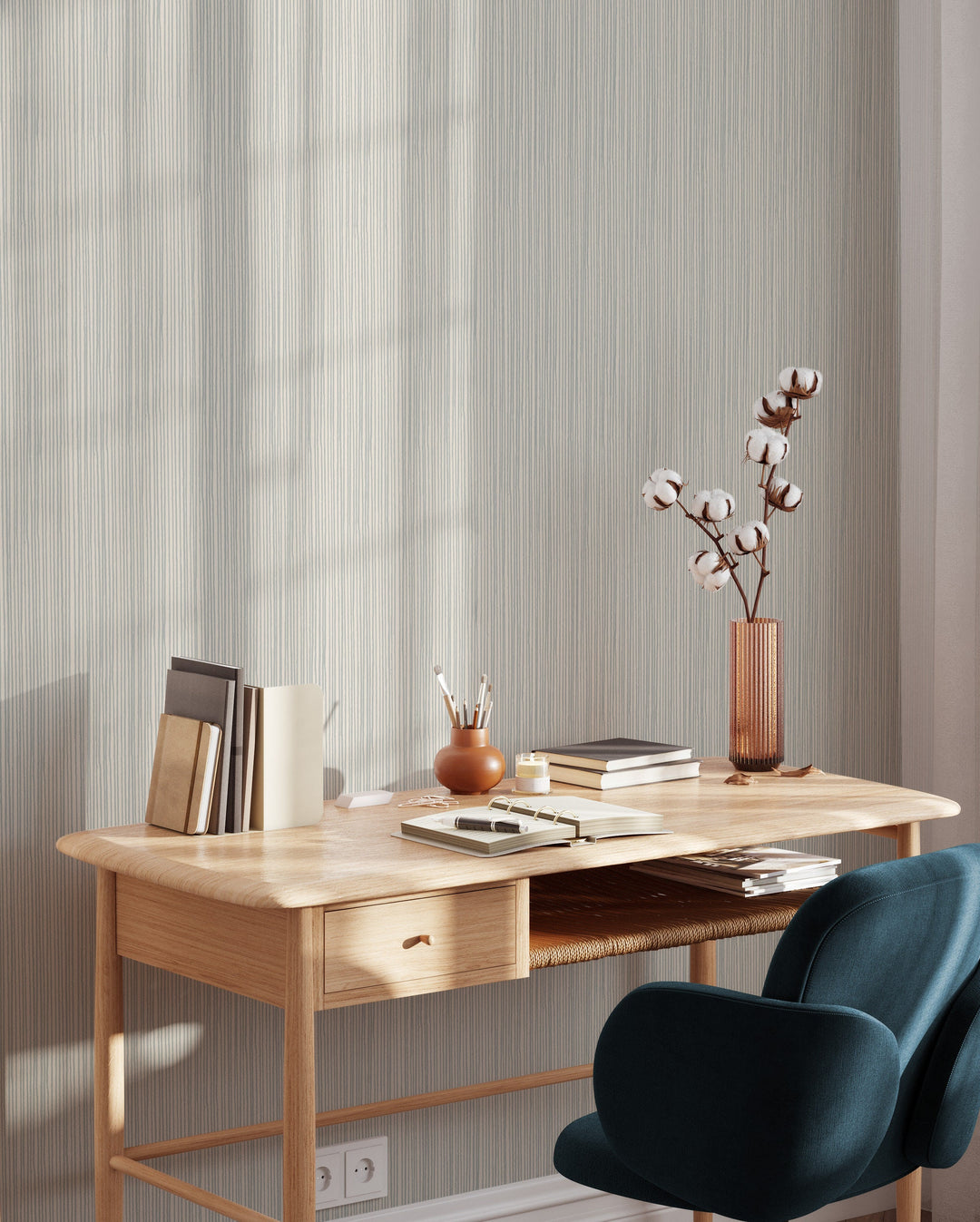 Textured wallpaper gray strips - #63052 - 2334