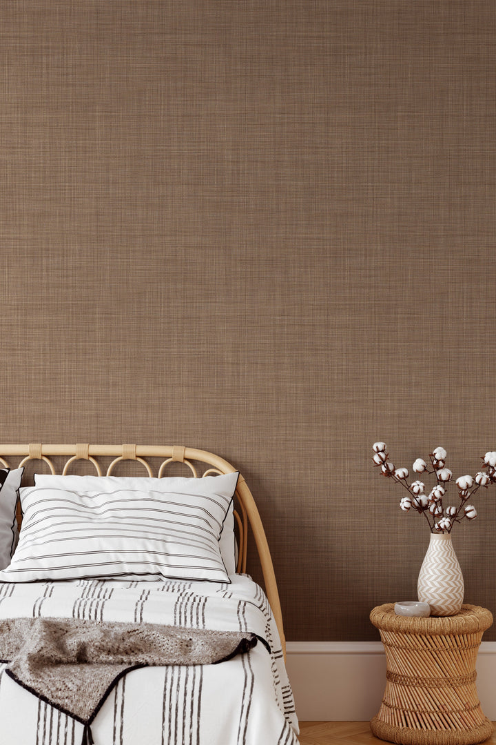 Renter friendly linen textured wallpaper 3397 - 2334