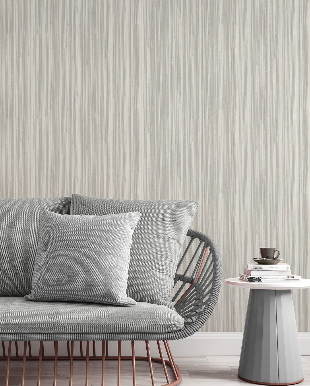 Textured wallpaper gray strips - #63052 - 2334